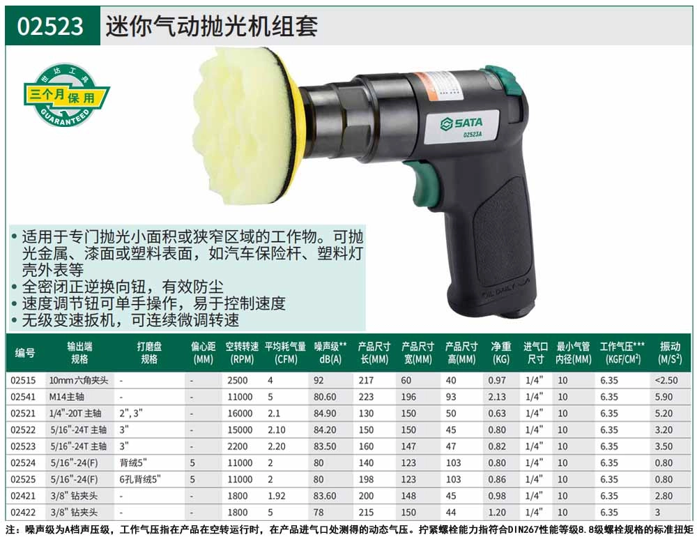 迷你气动抛光机组套 ; 02523
