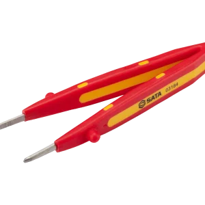 VDE绝缘宽口横齿镊子145MM ; 03184