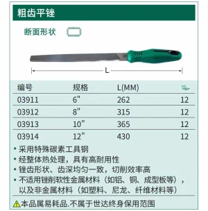 粗齿平锉6" ; 03911