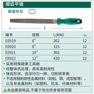 细齿平锉6″ ; 03919