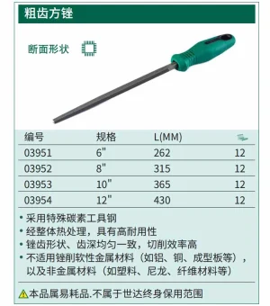 粗齿方锉6" ; 03951