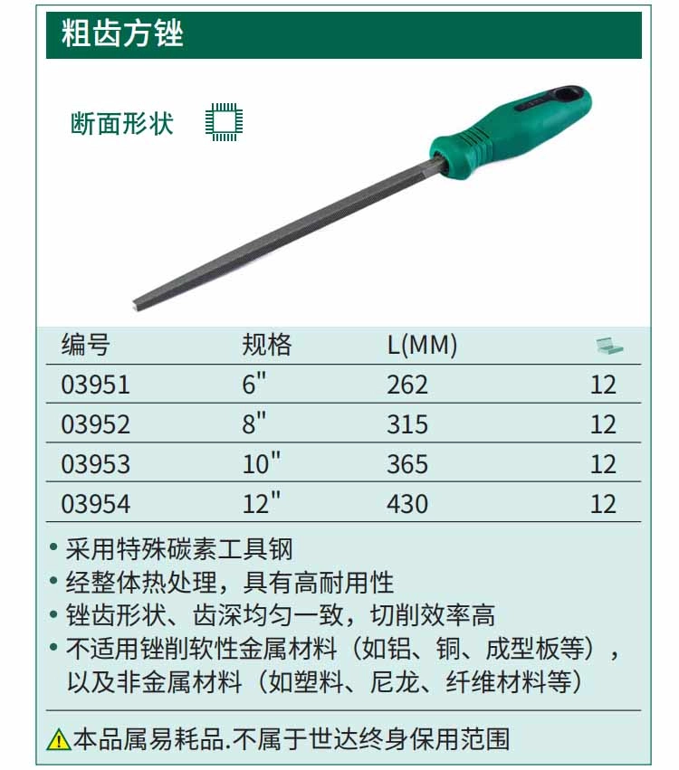 粗齿方锉6" ; 03951