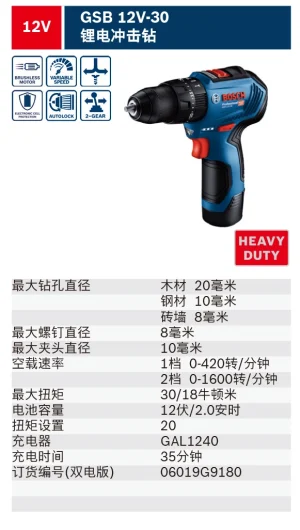 GSB 12V-30(2*2.0AH);06019G9180
