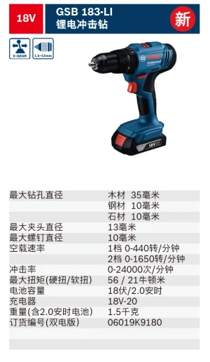 GSB 183-LI 2B(2*2.0AH);06019K9180