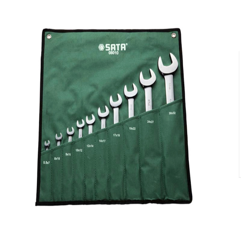 10件全抛光双开口扳手组套 ; 08010