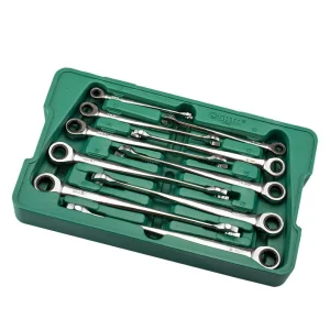 10件加长型X柄两用快扳组套 ; 08016