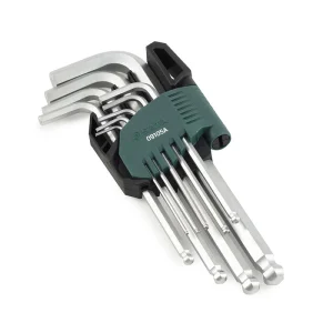 9件铬钒钢加长球头内六角扳手组套 ; 09105A