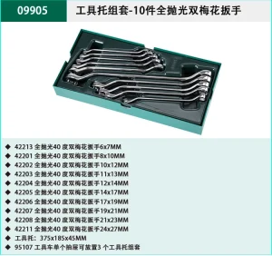 工具托组套-10件全抛光双梅花扳手 ; 09905
