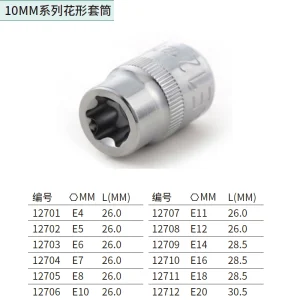 10MM系列花形套筒E11 ; 12707