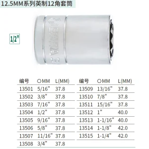 12.5MM系列英制12角套筒3/4″ ; 13508