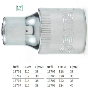 12.5MM系列花形套筒E16 ; 13704