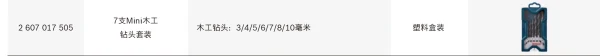 7支木工钻头套装 -蓝色版;2607017505