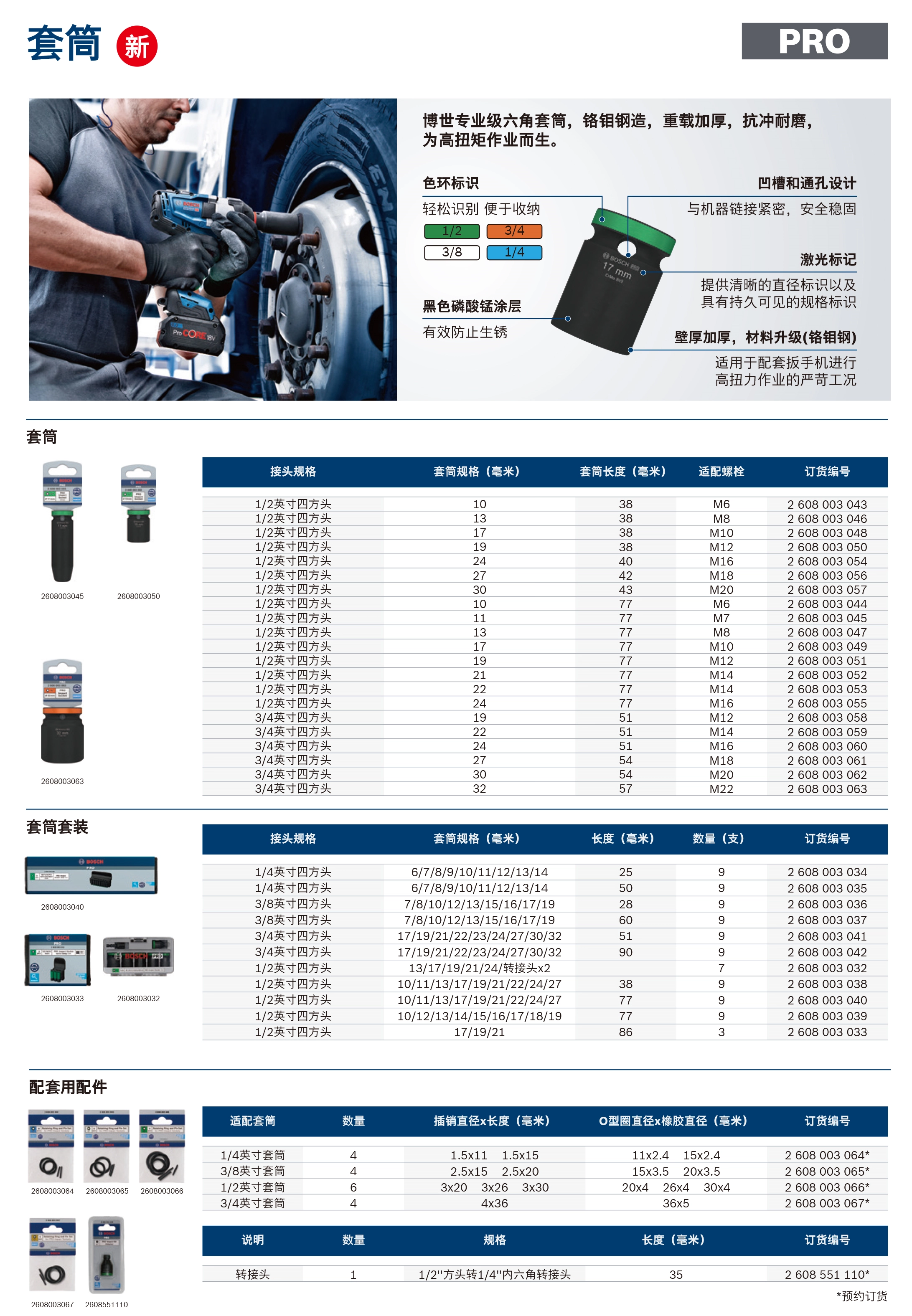 专业级套筒 1/2",10mm(长38mm);2608003043