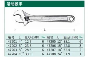 活动扳手4" ; 47201