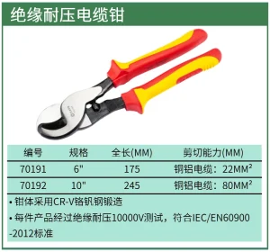 绝缘耐压电缆钳6" ; 70191