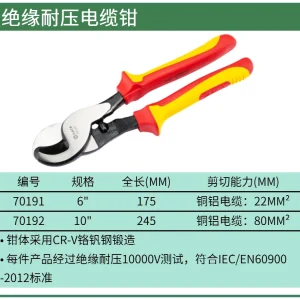 绝缘耐压电缆钳6″ ; 70191