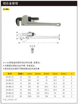 铝合金管钳10";84-451-23