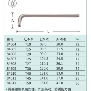 加长球头花形扳手T10 ; 84604