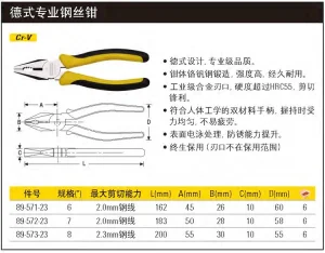 德式专业钢丝钳6";89-571-23