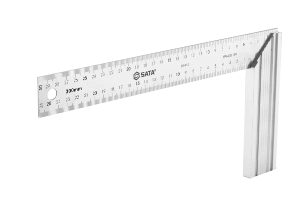 铝柄钢角尺300MM ; 91412