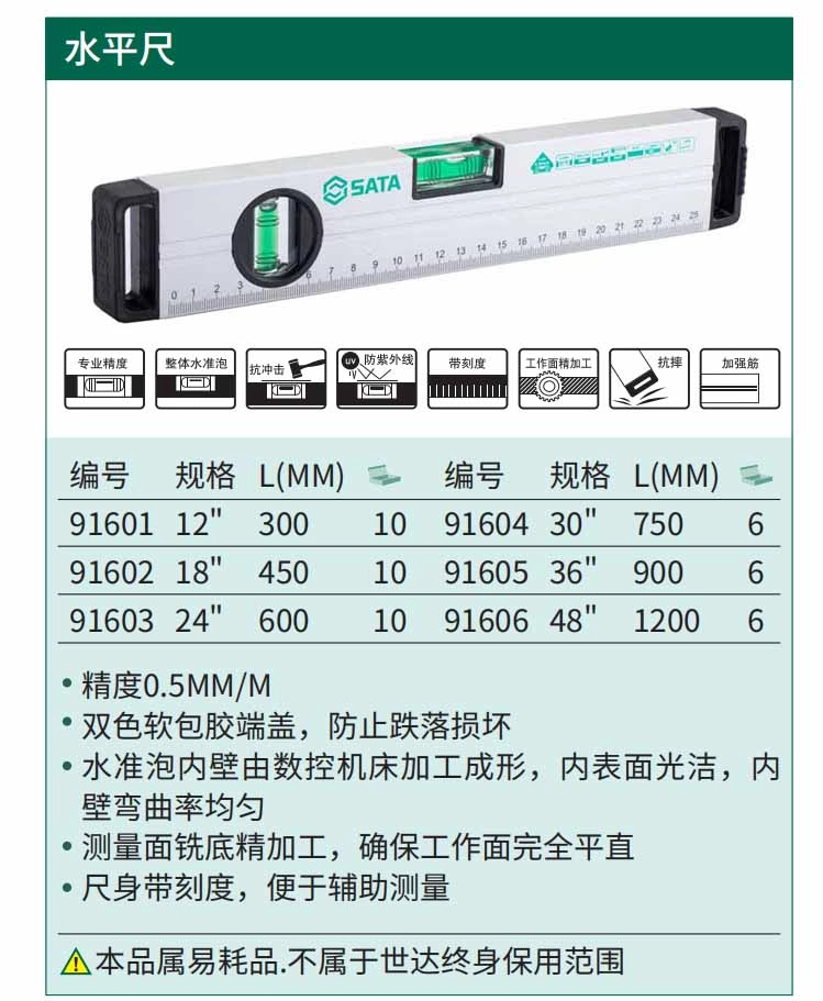 水平尺300MM ; 91601