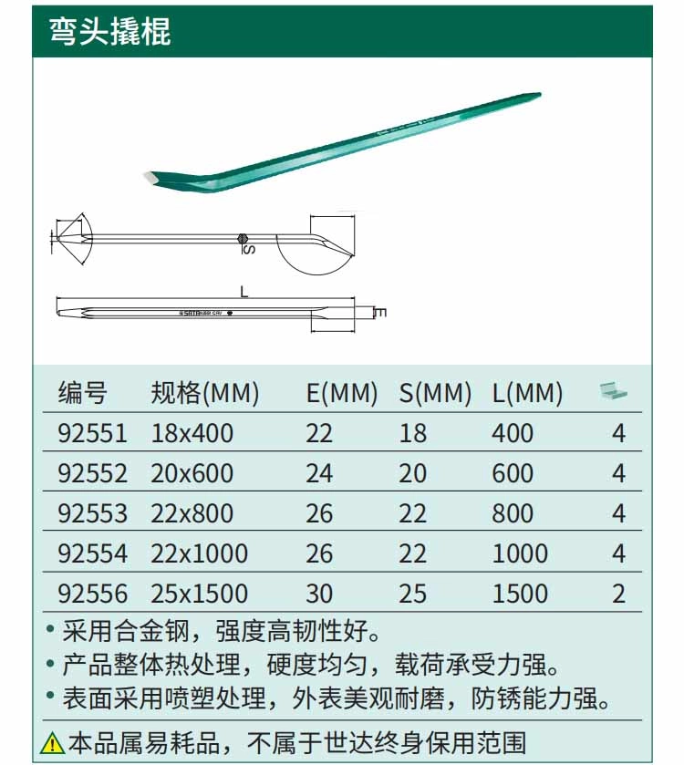 弯头撬棍18x400MM ; 92551