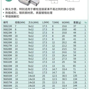 扭力扳手梅花头9x12x7MM ; 96621M