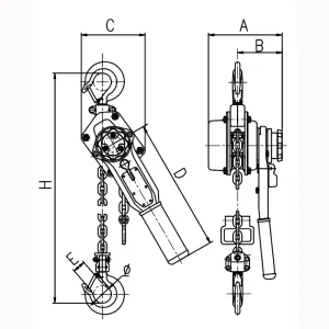 重型手扳葫芦0.75公吨3米 ; 97872