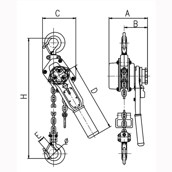 重型手扳葫芦0.75公吨3米 ; 97872