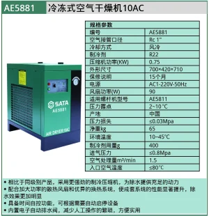 (汽保)冷冻式空气干燥机10AC ; AE5881