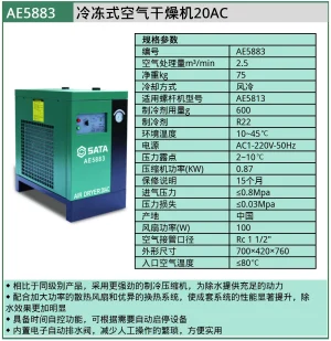 (汽保)冷冻式空气干燥机20AC ; AE5883