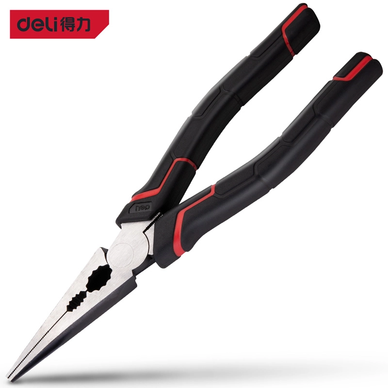 日式尖嘴钳8寸省力型高寿命铬钒钢(红)(把);DL101108