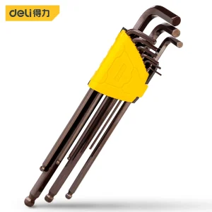 工业级古铜色特长球头内六角组套9件套S2(红)(套);DL230809