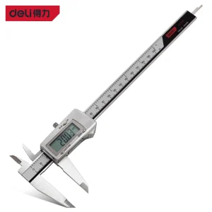 得力工具ip67绝对原点数显卡尺200mm锌合金专业(红)(把);DL311200