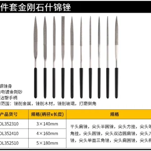 金刚石什锦锉10件套3×140mm(黑)(把);DL352310
