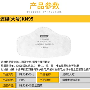 过滤棉KN95大号(白)(50片/包);DL524003-1