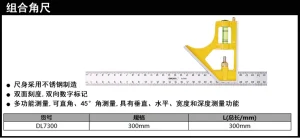 组合角尺300mm(银)(把);DL7300
