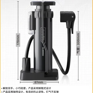 打气筒Φ43.5x130mm脚踏式(黑)(个);DL880002
