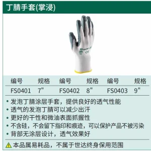 (PPE渠道)丁腈手套(掌浸)7" ; FS0401