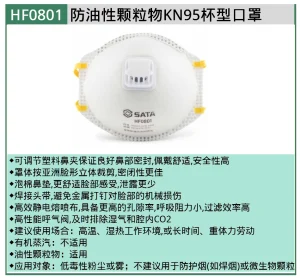 (PPE渠道)自吸过滤式防颗粒物呼吸器[KN95&FFP2杯形 口罩] ; HF0801