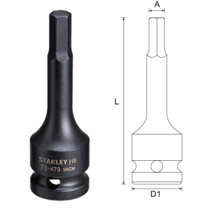 12.5MM系列6角风动旋具套筒H10;STMT73480-8-23