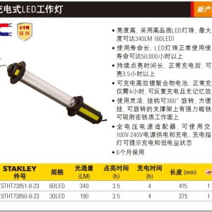 60LED锂电多功能工作灯;STHT73851-8-23