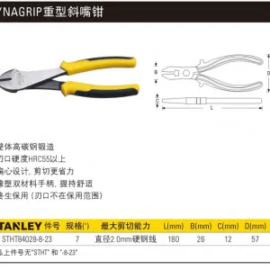 DYNAGRIP重型斜嘴钳7";STHT84028-8-23