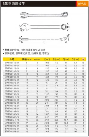 B系列两用扳手6mm;STMT80215-8-23