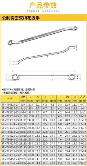 公制雾面双梅花扳手 6x7;STMT86125-23