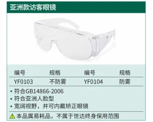 (PPE渠道)亚洲款访客眼镜(不防雾) ; YF0103