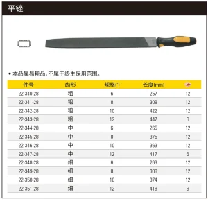 粗齿平锉6";22-340-28