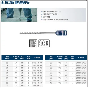 五坑2系钻头 12x340;2608576958