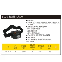 LED锂电防爆头灯3W;70-771-23
