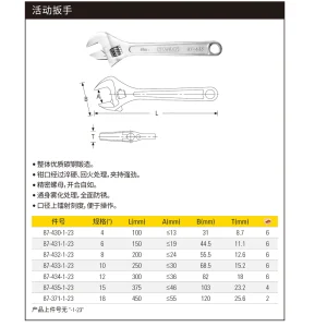 活动扳手10";87-433-1-23